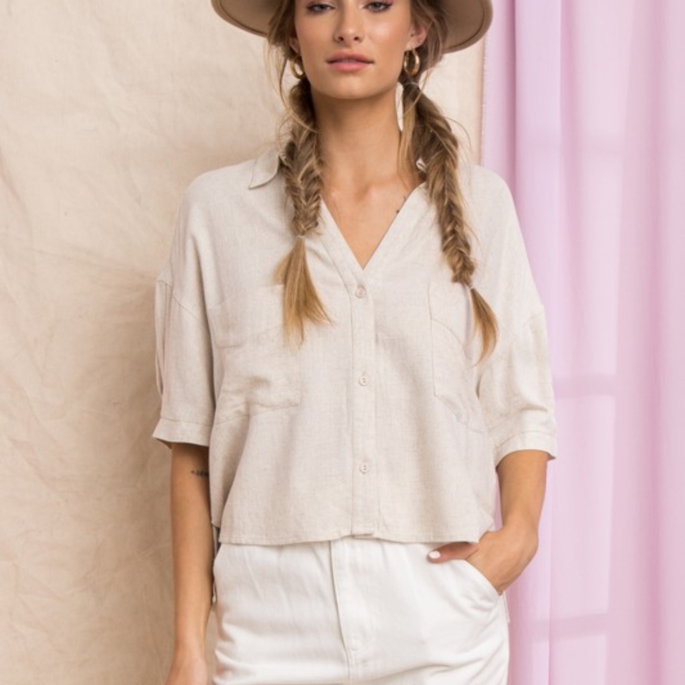 Oversized Split Neck Shirt